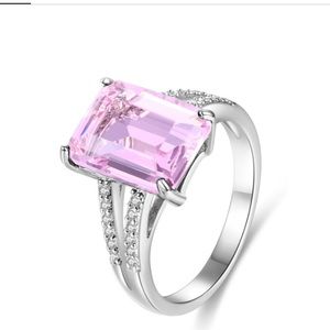 Pink Topaz Emerald Cut Size 10